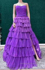 Strapless Long Semi Formal Prom Dress With Ruffle Skirt