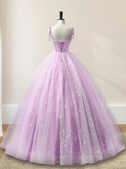 Sweetheart A-Line Tulle Long Semi Formal Prom Dress Sleeveless Quinceanera Dresses