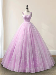 Sweetheart A-Line Tulle Long Semi Formal Prom Dress Sleeveless Quinceanera Dresses