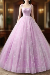 Sweetheart A-Line Tulle Long Semi Formal Prom Dress Sleeveless Quinceanera Dresses