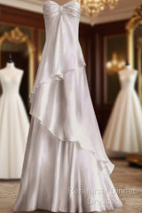 Sweetheart A Line White Long Semi Formal Prom Dresses Party Dresses
