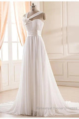 Sweetheart Chiffon Handmade Flower Wedding Dress