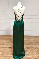 Sweetheart Neck Green Mermaid Long Semi Formal Prom Dresses