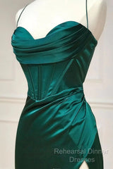 Sweetheart Neck Green Mermaid Long Semi Formal Prom Dresses