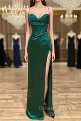 Sweetheart Neck Green Mermaid Long Semi Formal Prom Dresses