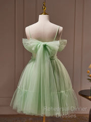 Sweetheart Neck Short Green Semi Formal Prom Dresses, Short Green Graduation Homecoming Dresses