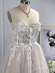 Sweetheart Sleeveless Sweep/Brush Train A-Line Wedding Dresses