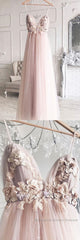 Sweetheart tulle lace long Semi Formal Prom Dresses, tulle lace evening Dresses