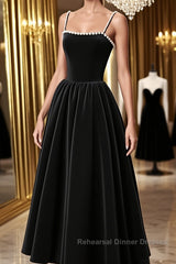 Tea Length Velvet Semi Formal Prom Dresses, Velvet Tea Length Formal Homecoming Dresses