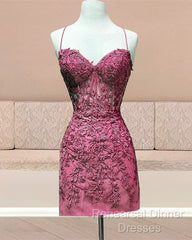 Tight Lace Corset Homecoming Dress Spaghetti Straps