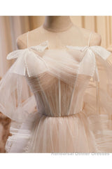 Unique And Noble Ivory Sleeveless Off Shoulder Ball Dress Ivory Sheer Thin Shoulder Strap With Backless Strap Semi Formal Prom Dress