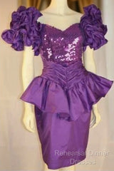 Unique Purple Short Semi Formal Prom Dress, Formal Evening Dress