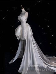 Unique Sheath Strapless Sequin Short White Wedding Dresses Brides Dress