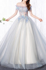 Unique Sweetheart Long Off Shoulder Party Dress, Lace Semi Formal Prom Dress