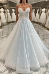 Unique sweetheart tulle lace long Semi Formal Prom Dresses, lace evening Dresses