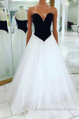 V Neck Open Back Black Velvet Top White Long Semi Formal Prom Dresses, V Neck Black and White Formal Evening Dresses