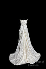 Vintage A Line Strapless White Lace Semi Formal Prom Gown Fairy Semi Formal Prom Dresses