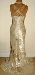 Vintage Champagne Floral Prom Dress Mermaid Birthday Outfits