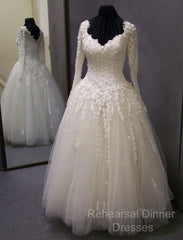 Vintage Long Sleeves Wedding Dresses Princess