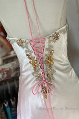 Vintage Mermaid Halter Sleeveless Long Ombre Pink Evening Dress Semi Formal Prom Dresses