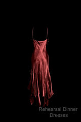 Vintage Mermaid Spaghetti Straps Satin Burgundy Semi Formal Prom Gown Fairy Semi Formal Prom Dresses