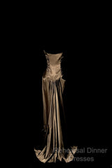 Vintage Mermaid Sweetheart Brown Long Semi Formal Prom Gown Fairy Semi Formal Prom Dresses