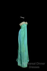 Vintage Mermaid Sweetheart Green Long Semi Formal Prom Gown Fairy Semi Formal Prom Dresses