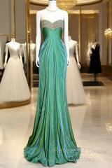 Vintage Mermaid Sweetheart Green Long Semi Formal Prom Gown Fairy Semi Formal Prom Dresses