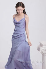 Vintage Sheath Halter Lilac Ankle Length Semi Formal Prom Dresses Birthday Outfits