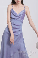 Vintage Sheath Halter Lilac Ankle Length Semi Formal Prom Dresses Birthday Outfits