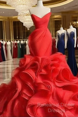 Wedding Dresses Long Train Organza Tiered Skirt Ruffled Plus Size Semi Formal Prom Gown