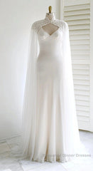 Weitese Dress Semi Formal Prom Dress Stores White Bridal Long Tulle Cape Sleeves With Embroidered Lace Appliques Long Wedding Dress Party Dress Formal Wear Dresses