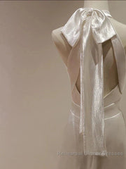 Weitese Formal WomenS Dresses White Halter Light Wedding Dresses Bride Dresses Fishtail Evening Dresses Semi Formal Prom Dress Stores