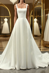 White A lien satin long Semi Formal Prom Dresses , white long bridesmaid Dresses