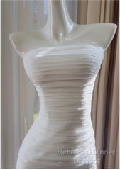 White Bodycon Dress Strapless Chiffon Long Semi Formal Prom Dress Simple Evening Dress