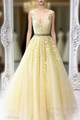 Yellow Semi Formal Prom Dress  Formal Dress, Evening Dress, Dance Dresses