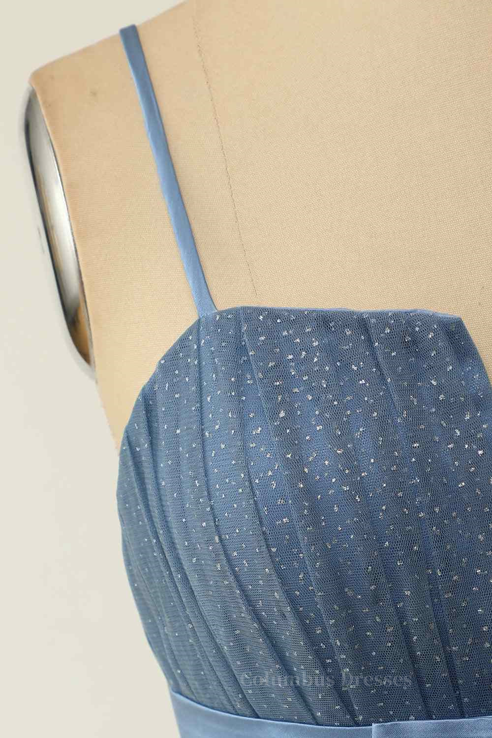 Party Dress Outfits, Dusty Blue A-line V Neck Pleated Double Bow Tie Sash Mini Homecoming Dress